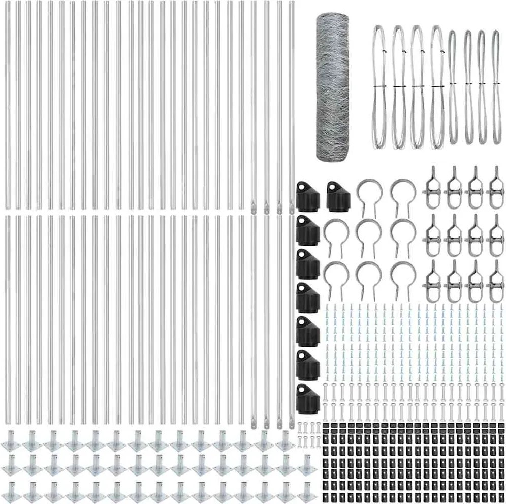 vidaXL Στύλος Περιφράξεων Ασημί