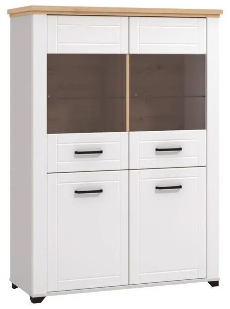 Βιτρίνα Valencia 2K VS2 Λευκό - Αrtisan Oak - Λευκό Μάτ 103,5x41x143 εκ. 103.5x41x143 εκ.