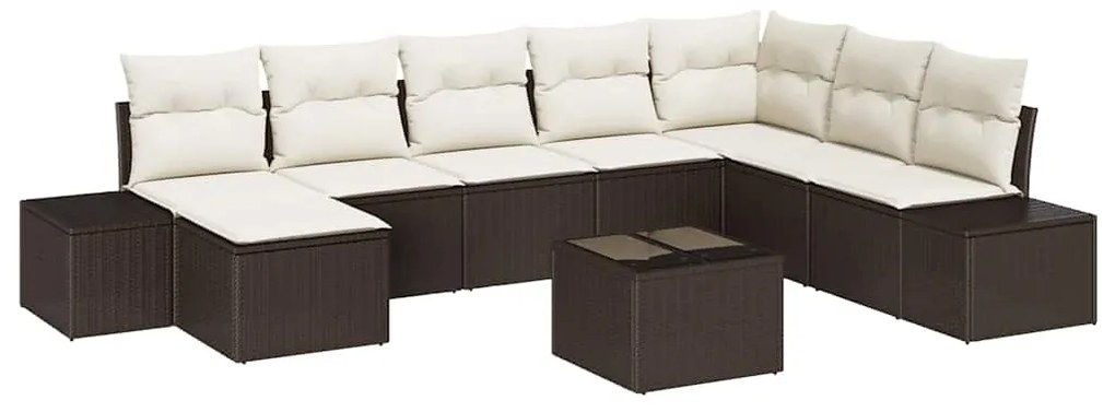 vidaXL Σετ Καναπέ Κήπου 9 pcs 319 x 209 x 85 εκ. Πολυ ράταν