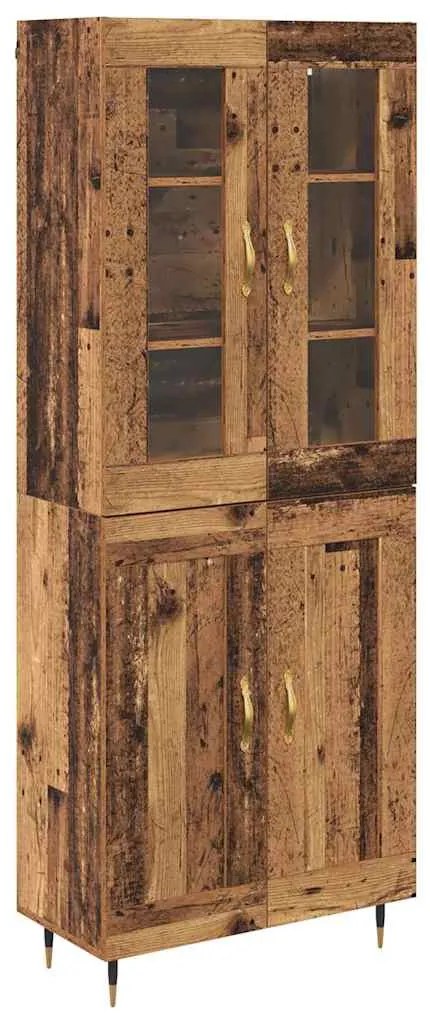 vidaXL Highboard Επιτοίχιο 2 pcs Παλιό ξύλο 69,5 x 34 x 180 εκ.