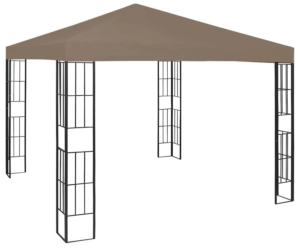 vidaXL Κιόσκι με Φωτάκια LED Taupe 3 x 3 μ.