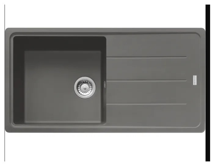 Franke Basis BFG 611-97 Stone Grey Γρανιτένιος Νεροχύτης 60cm