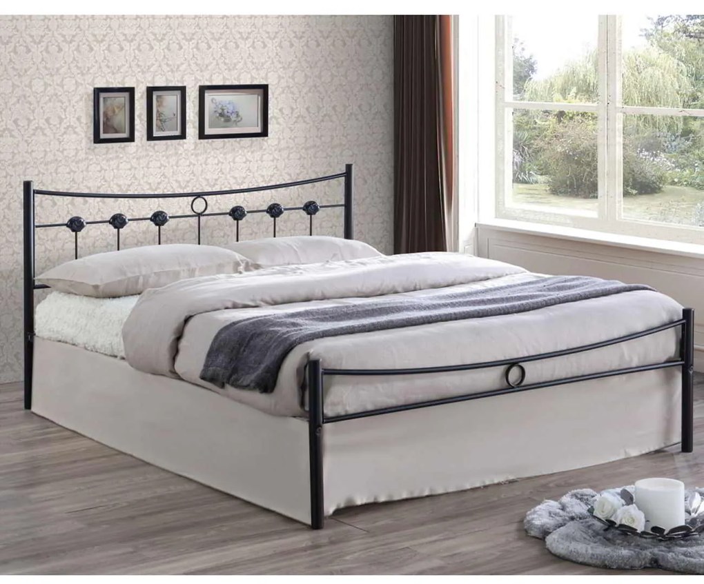 Κρεβάτι DUGAN Διπλό 140x190cm Μεταλ.Σφυρήλατο Μαύρο