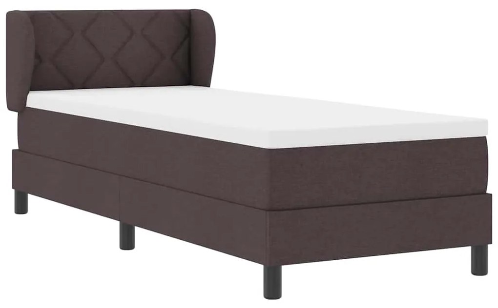 vidaXL Κρεβάτι box spring με στρώμα με στρώμα Σκούρο καφέ Σκούρο καφέ