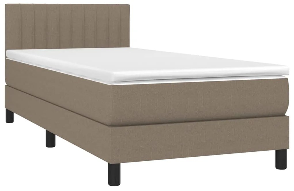 vidaXL Κρεβάτι Boxspring με Στρώμα Taupe 90x190 εκ.Υφασμάτινο