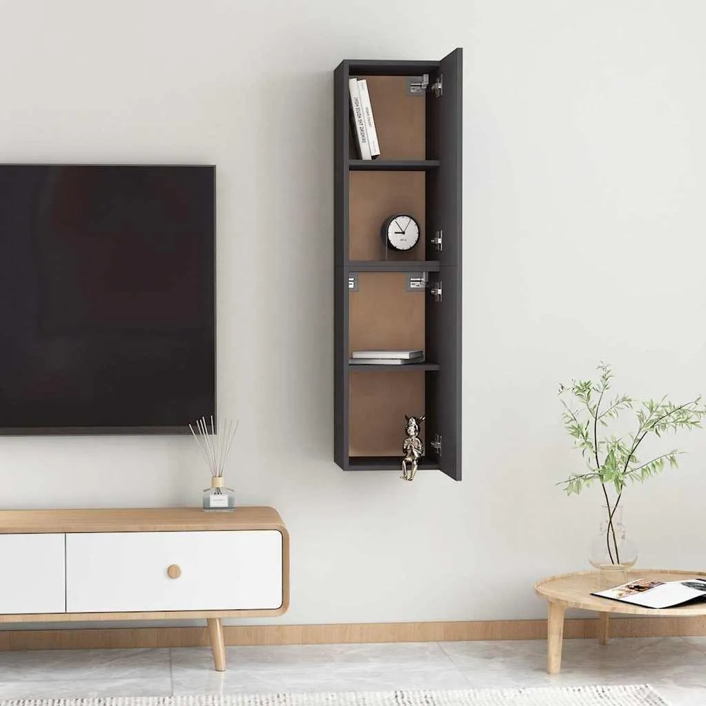 vidaXL Έπιπλα Τηλεόρασης 2 τεμ. Γκρι 30,5 x 30 x 60 εκ. Επεξ. Ξύλο