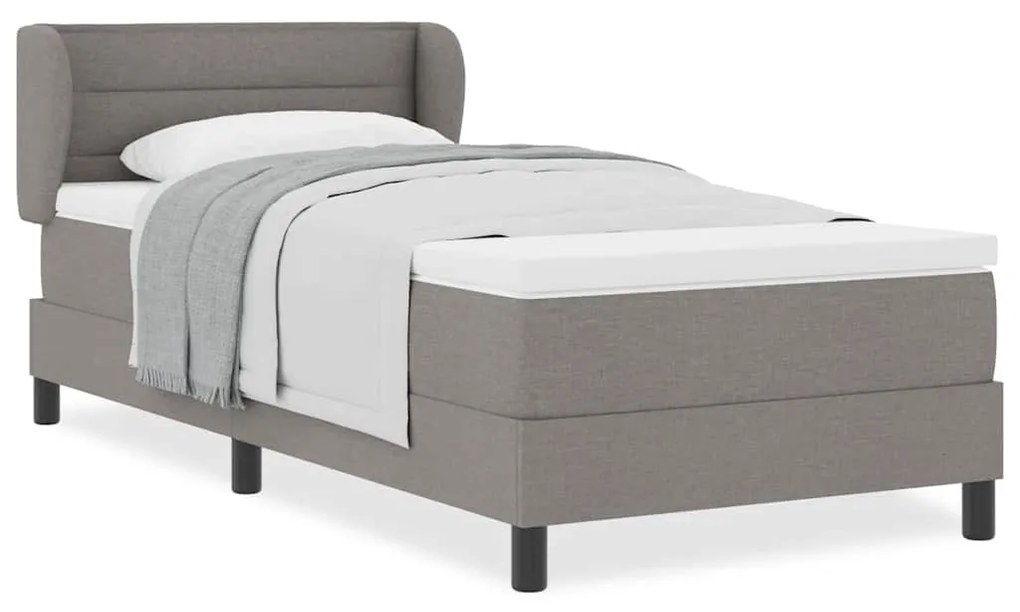vidaXL Κρεβάτι box spring με στρώμα με στρώμα Taupe 90 x 190 cm ύφασμα