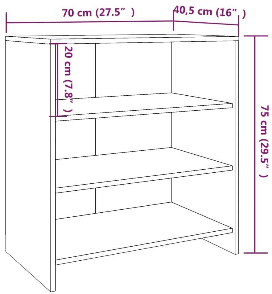 vidaXL Ντουλάπι Sonoma Δρυς 70x40,5x75 εκ. από Επεξεργασμένο Ξύλο