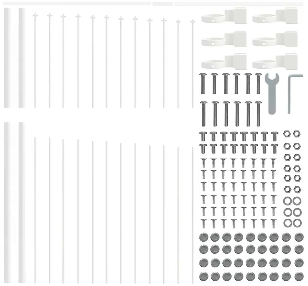 vidaXL Κήπος με Θόλο Λευκός 6,8x1,75 μ από Χάλυβα