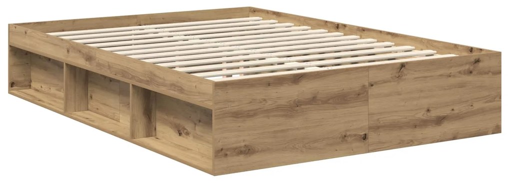 vidaXL Σκελετός Κρεβατιού Καρυδιά Χειροποίητης Εργασίας 135 x 190 cm