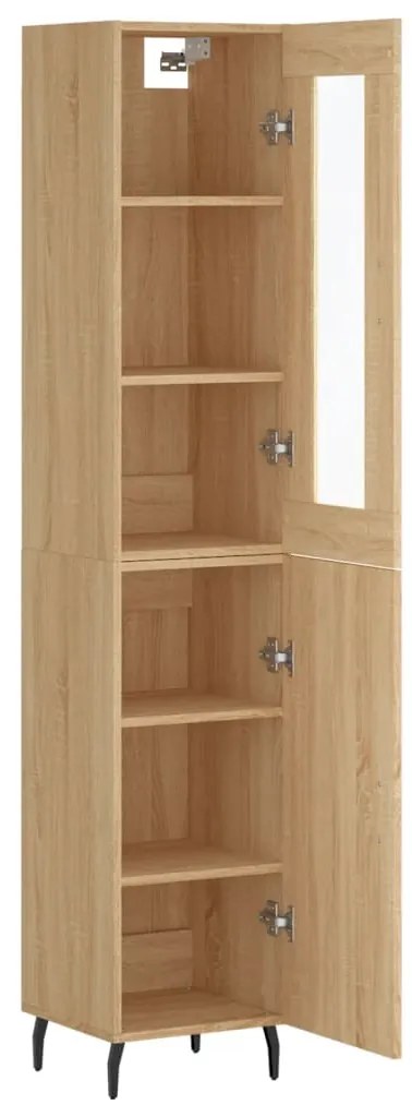 vidaXL Μπουφές Sonoma δρυς 34,5 x 34 x 180 εκ. από Επεξεργασμένο Ξύλο