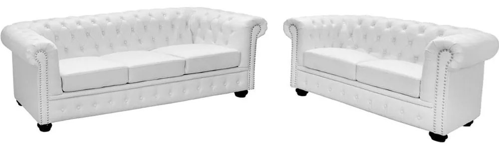 Σαλόνι Σετ 2Τμχ Chesterfield White