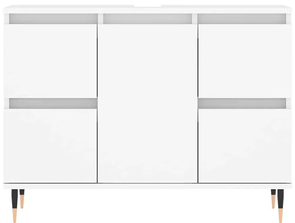 vidaXL Ντουλάπι Μπάνιου Λευκό 80 x 33 x 60 εκ. Επεξεργασμένο Ξύλο