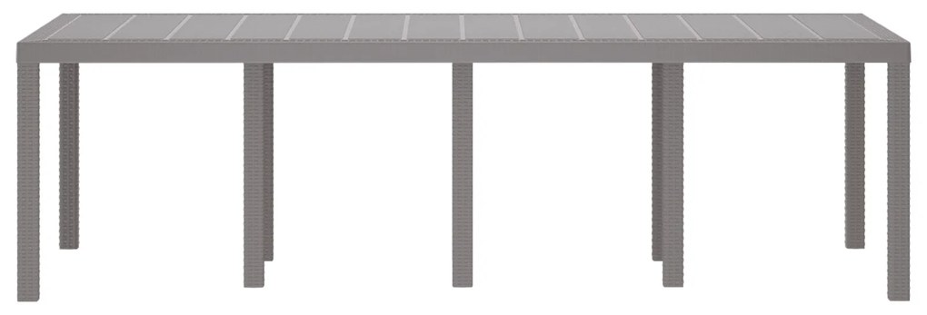 vidaXL Τραπέζι Κήπου Ανοιχτό Γκρι 250x100x73 εκ. Πολυ Ράτταν