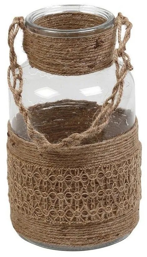Φανάρι Με Πλέξη DET101 18Χ30cm Brown Espiel Rope, Glass