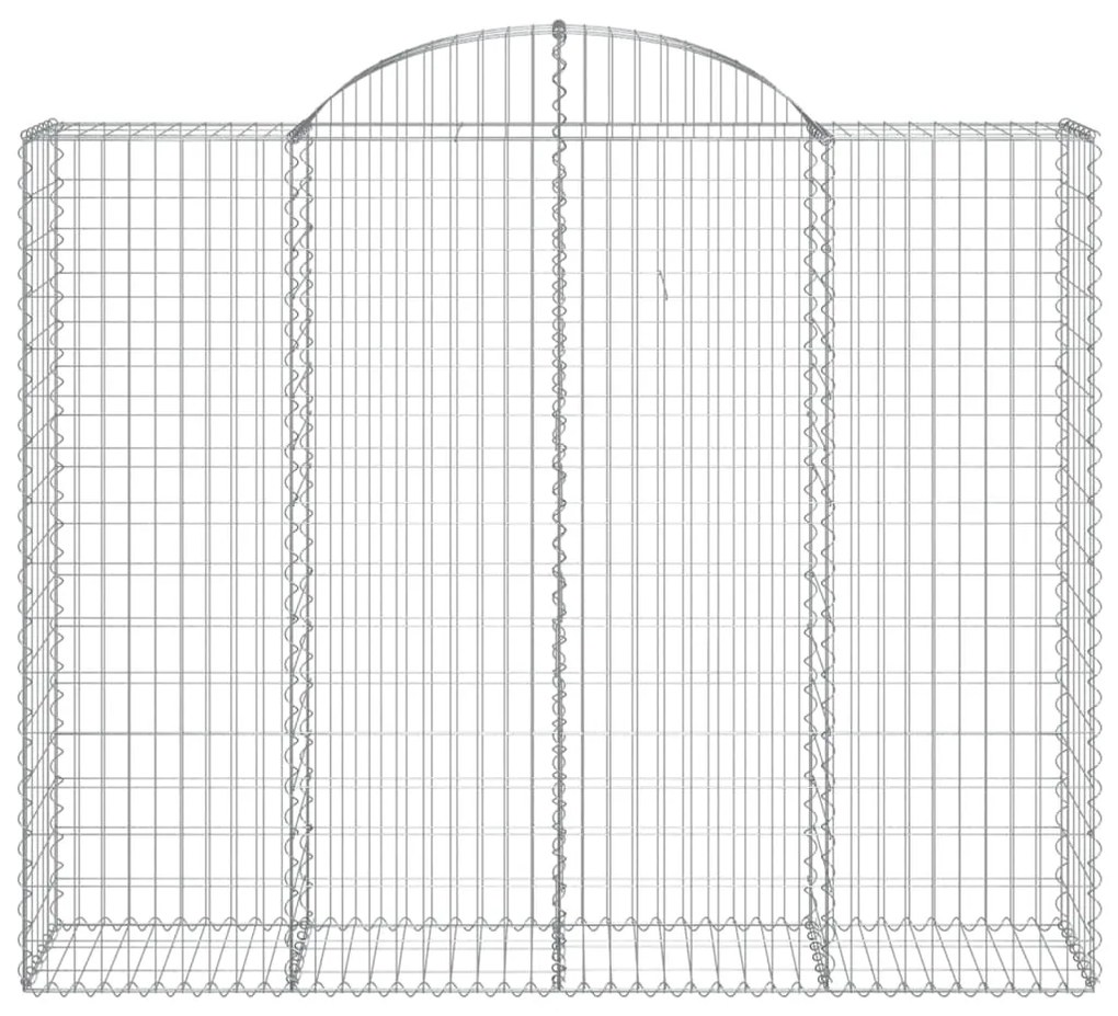 vidaXL Συρματοκιβώτια Τοξωτά 2 τεμ. 200x50x160/180 εκ. Γαλβαν. Ατσάλι