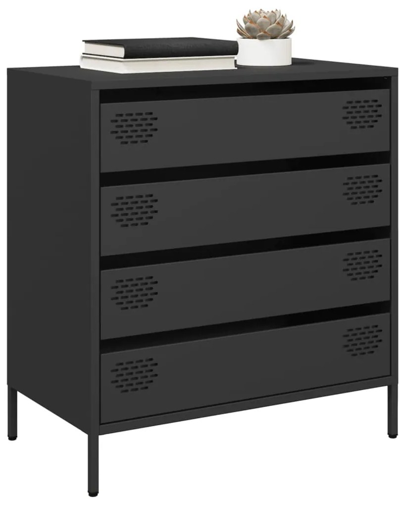 Ντουλάπι Μαύρο 68x39x73,5 εκ. από Χάλυβα Ψυχρής Έλασης