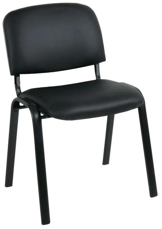 SIGMA Καρέκλα Στοιβαζόμενη Γραφείου Επισκέπτη, Μέταλλο Βαφή Μαύρο, PVC Μαύρο  55x60x79cm / Σωλ.35x16/1mm [-Μαύρο-] [-Μέταλλο/PVC - PU-] ΕΟ550,17W