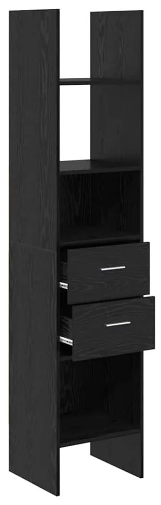 vidaXL Βιβλιοθήκη Μαύρη δρυς 40 x 35 x 180 εκ. Επεξεργασμένο ξύλο
