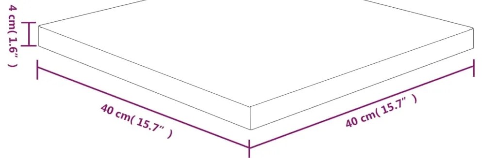vidaXL Επιφάνεια Τραπεζιού Τετράγωνη 40x40x4 εκ. Μασίφ Ξύλο Δρυς