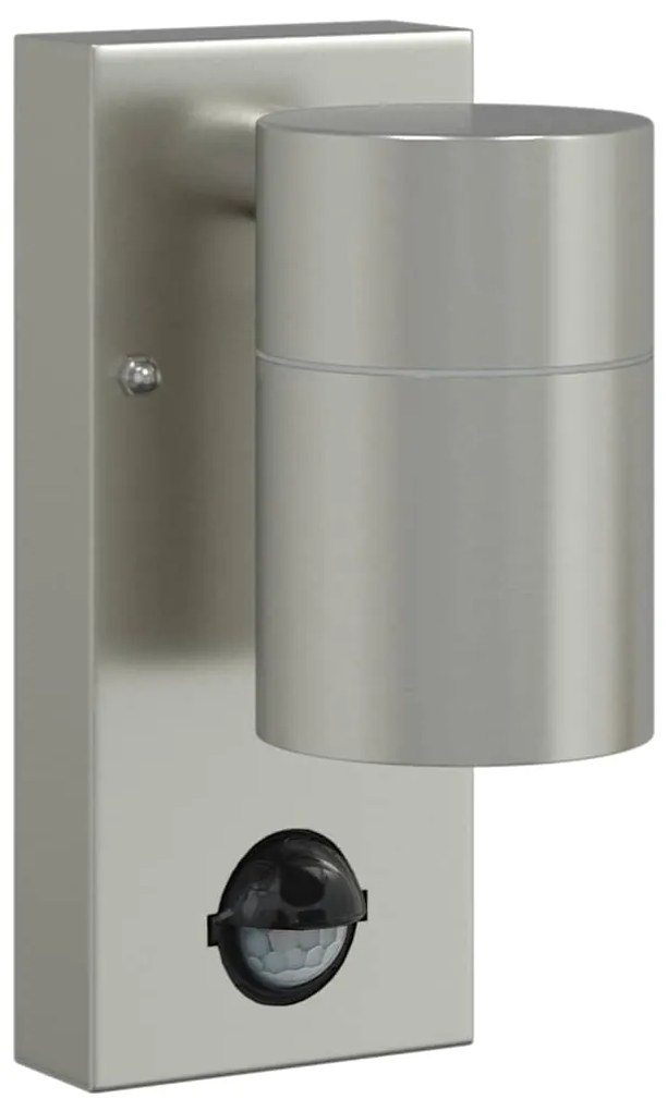 vidaXL Φωτιστικό Τοίχου Για Εξωτερικούς Χώρους 2 pcs Ασημί