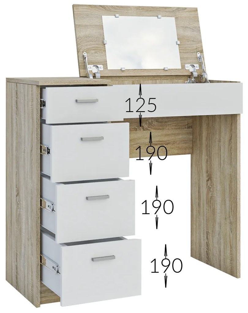 Τουαλέτα Tab Σονομα-Λευκό 90x42x82-110cm