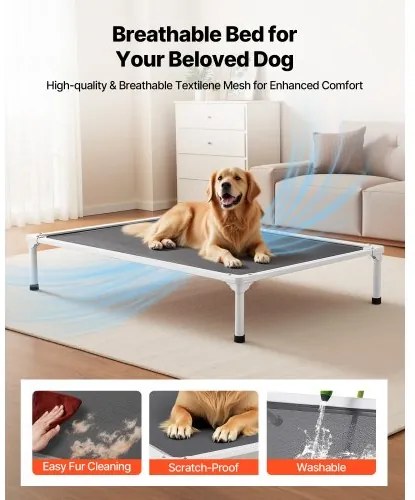 VEVOR Elevated Dog Bed for Large Dog Portable Raised Dog Cot with Teslin Mesh XL