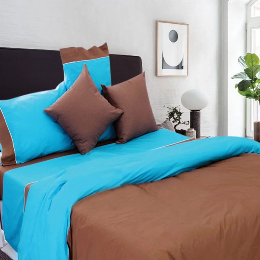 Σετ Σεντόνια 3Τμχ. Με Φάσα - Simi Chocolate Sb Home Μονό 170x270cm Χωρίς Λάστιχο 100% Cotton