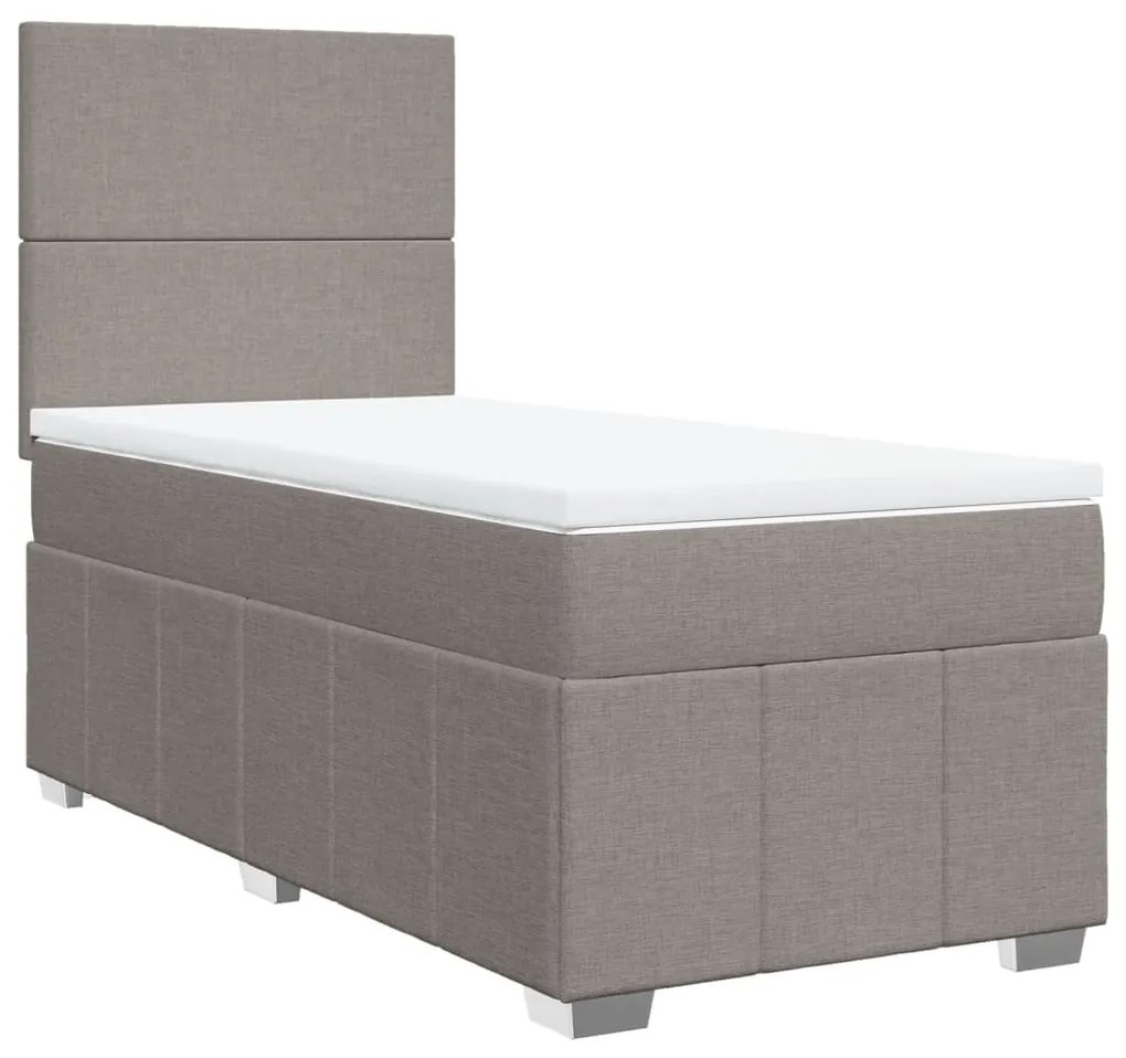 ΚΡΕΒΑΤΙ BOXSPRING ΜΕ ΣΤΡΩΜΑ TAUPE 100 X 200 ΕΚ. ΥΦΑΣΜΑΤΙΝΟ 3291576