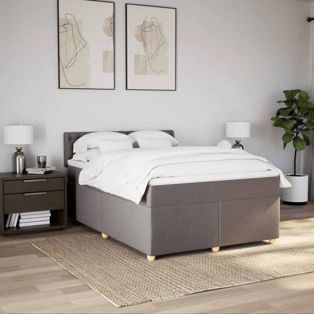 ΚΡΕΒΑΤΙ BOXSPRING ΜΕ ΣΤΡΩΜΑ TAUPE 140X190 ΕΚ. ΥΦΑΣΜΑΤΙΝΟ 3288986