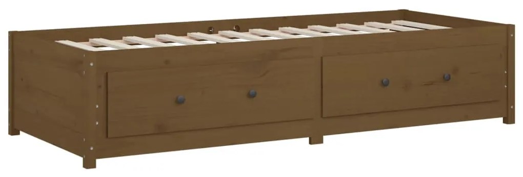 vidaXL Καναπές Κρεβάτι Καφέ Μελί 90 x 200 εκ. από Μασίφ Ξύλο Πεύκου