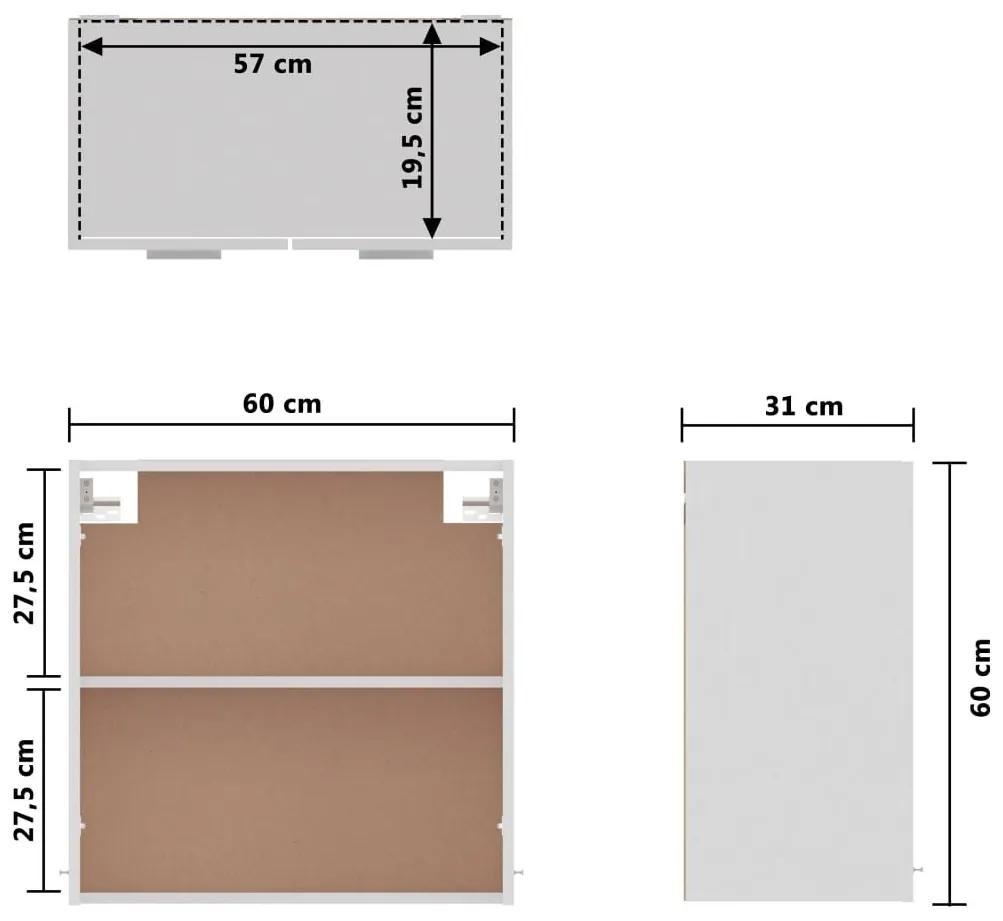 Ντουλάπι Κρεμαστό Λευκό 60 x 31 x 60 εκ. από Μοριοσανίδα - Λευκό
