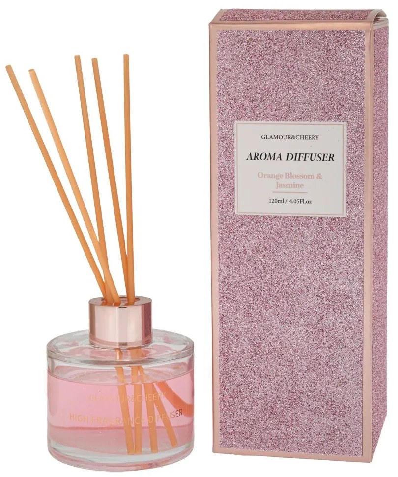 Αρωματικά Στικ Orange Blossom&Jasmine Με Glitter 120ml Ροζ iliadis 90038