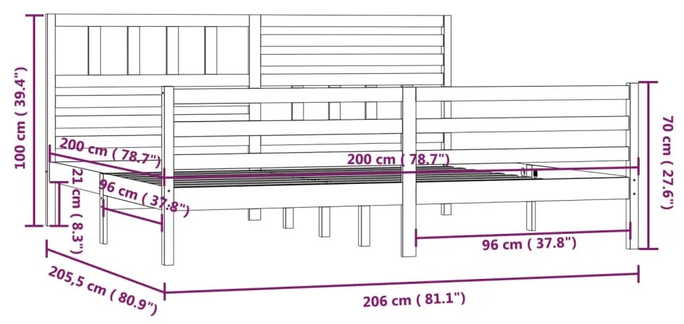 ΠΛΑΙΣΙΟ ΚΡΕΒΑΤΙΟΥ ΛΕΥΚΟ 200 X 200 ΕΚ. ΑΠΟ ΜΑΣΙΦ ΞΥΛΟ 3101109