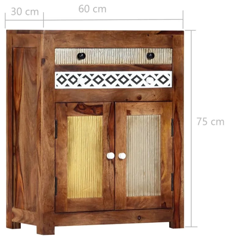 vidaXL Ντουλάπι 60 x 30 x 75 εκ. από Μασίφ Ξύλο Ακακίας