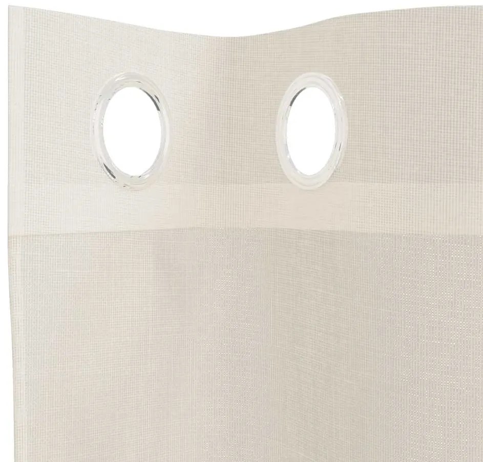 vidaXL Κουρτίνες Voile με ροδέλες 2 τεμάχια Κρεμ 140x300 εκ.
