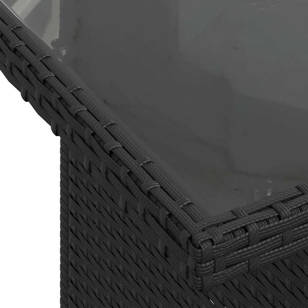 vidaXL Σετ Καναπέ Κήπου με μαξιλάρι 5 pcs Μαύρο 100 x 55 x 73 εκ