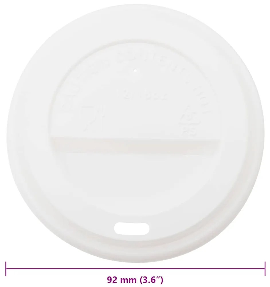 vidaXL Χάρτινα καπάκια καφέ Ø90 mm 12oz και 16oz 1000 τεμάχια