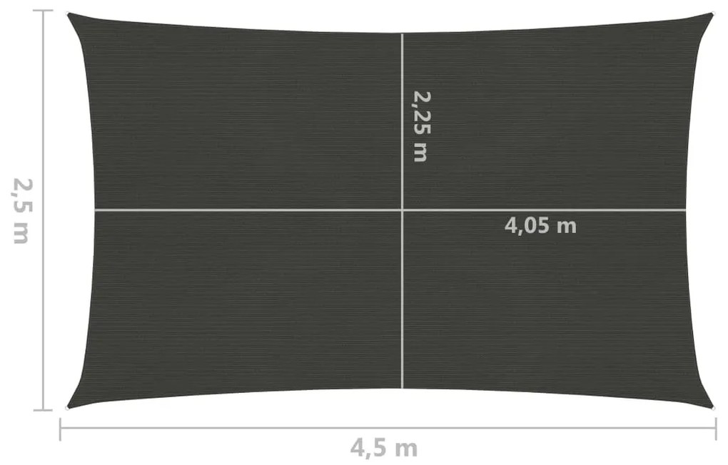 Πανί Σκίασης Ανθρακί 2,5 x 4,5 μ. από HDPE 160 γρ./μ²  - Ανθρακί