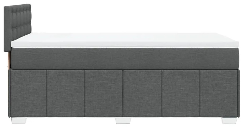 Κρεβάτι Boxspring με Στρώμα Σκούρο Γκρι 80x200 εκ. Υφασμάτινο - Γκρι