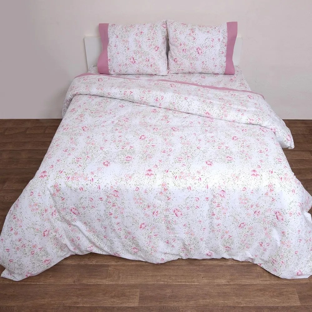 Παπλωματοθήκη Border 3002 (Σετ 3τμχ) Pink Anna Riska Υπέρδιπλo 220x240cm 100% Βαμβάκι