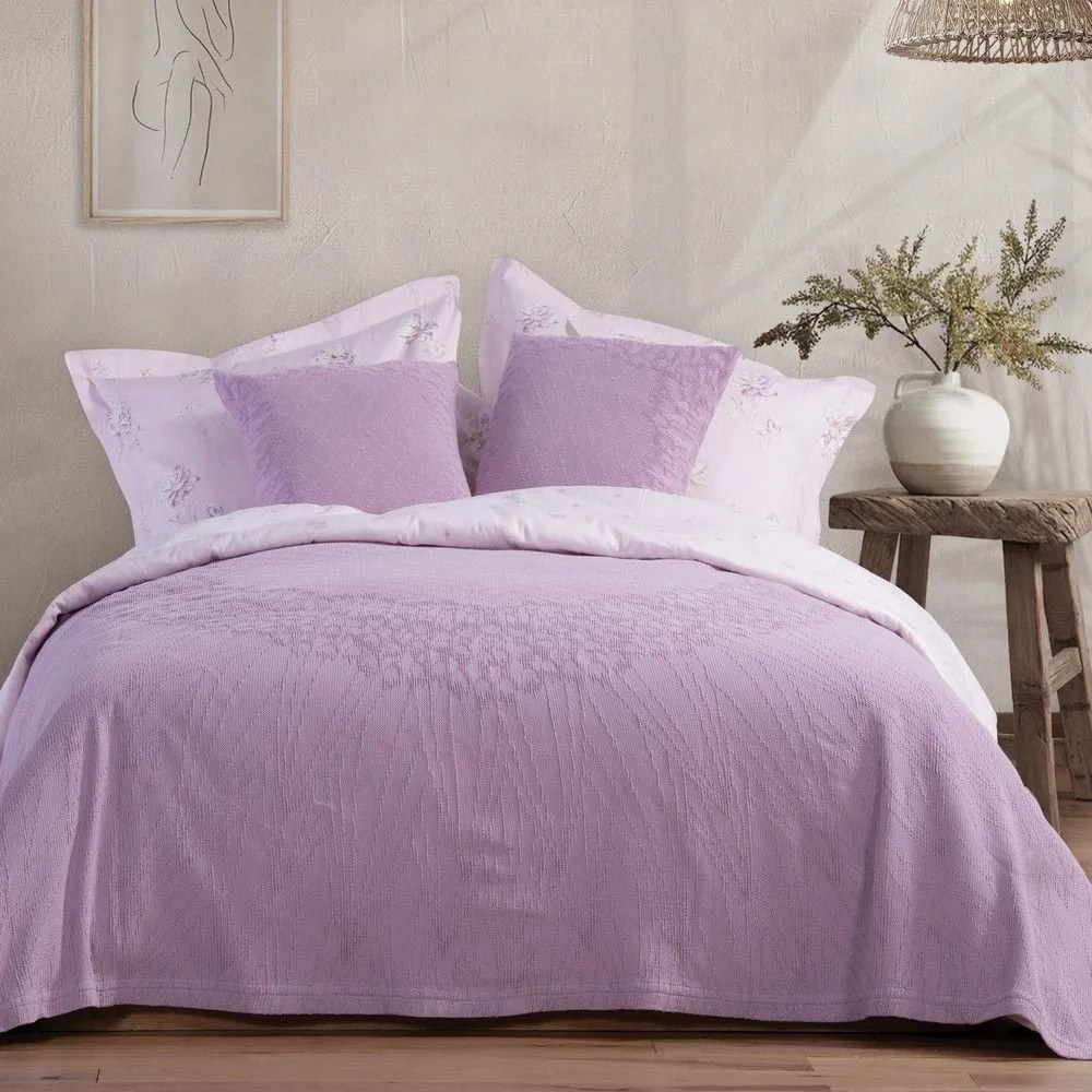 Κουβέρτα Vendetta Mauve Nef-Nef Υπέρδιπλo 230x250cm 100% Βαμβάκι