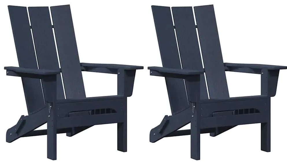 vidaXL Έπιπλα Χαλάρωσης Κήπου 2 pcs Ναυτικό μπλε 74.5 x 80.5 x 90 εκ.