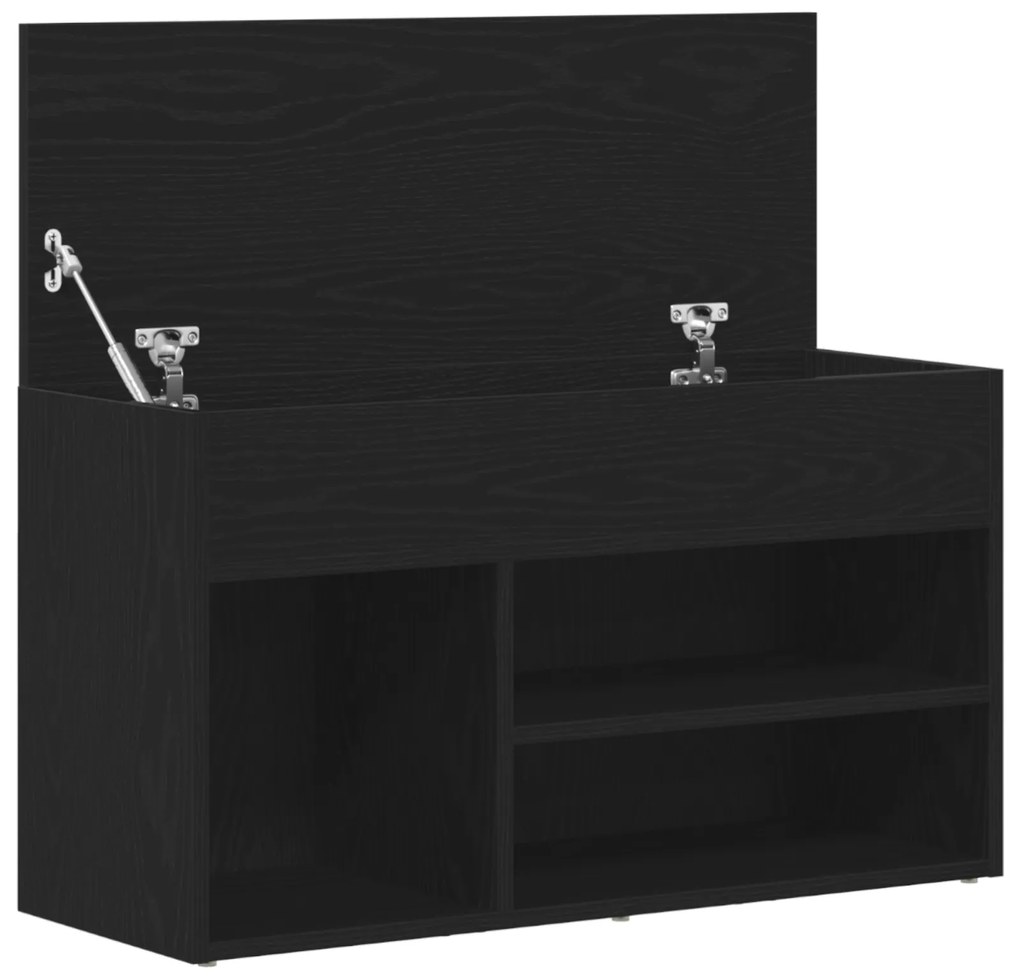 vidaXL Παγκάκι Μαύρο Δρύς 60x30x45 εκ. Φτιαγμένο από Μηχανικά Ξύλα
