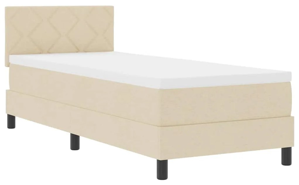 vidaXL Κρεβάτι με ελατήρια με στρώμα Κρεμ 80 x 200 cm ύφασμα