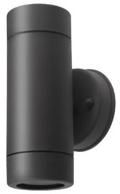Απλίκα Τοίχου Στρογγυλή 2xGU10 9W IP44 Πλαστικό Φ6 Up&amp;Down ΦOS_ME-21-0216-19-Ανθρακί 21-0216-19