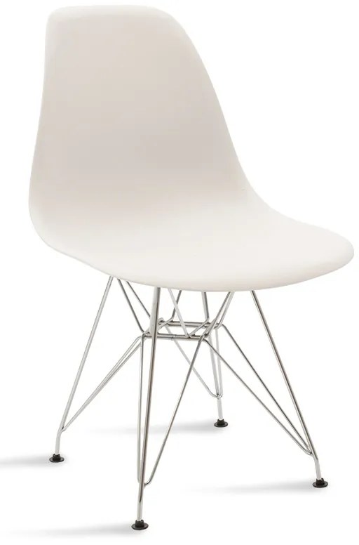 Καρέκλα Adelle pakoworld PP λευκό-inox πόδι 46x55x81εκ