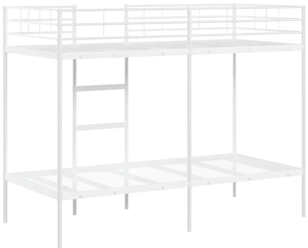 vidaXL Κουκέτα χωρίς στρώμα Λευκό 90x190 cm Ατσάλι