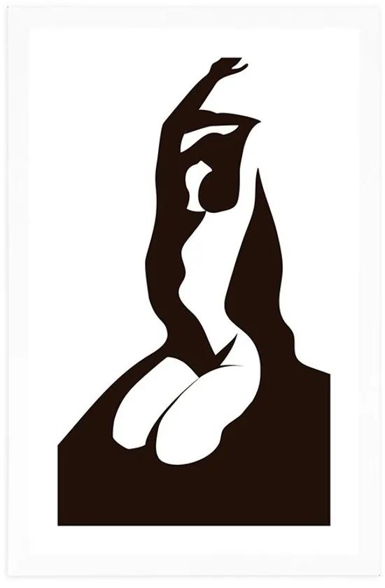 Αφίσα με πασπαρτού Η ευαισθησία του σώματος μιας γυναίκας - 20x30 white