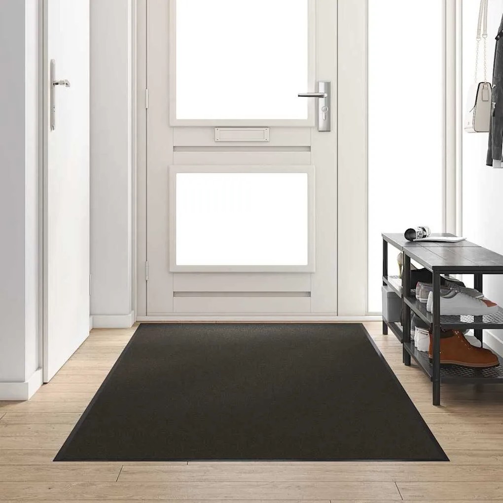 vidaXL Χαλάκι Εξώπορτας Μαύρο 120 x 250 cm Πολυαμίδιο και PVC
